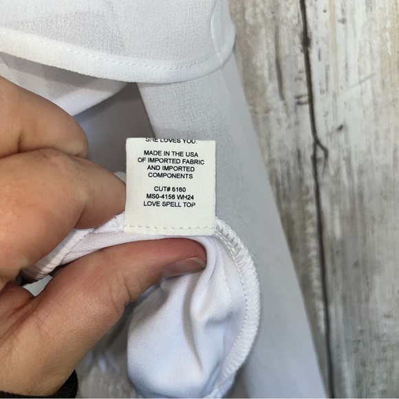 NWT Show Me Your Mumu Love Spell white Ruffle Crop Top Revolve - Picture 5 of 7